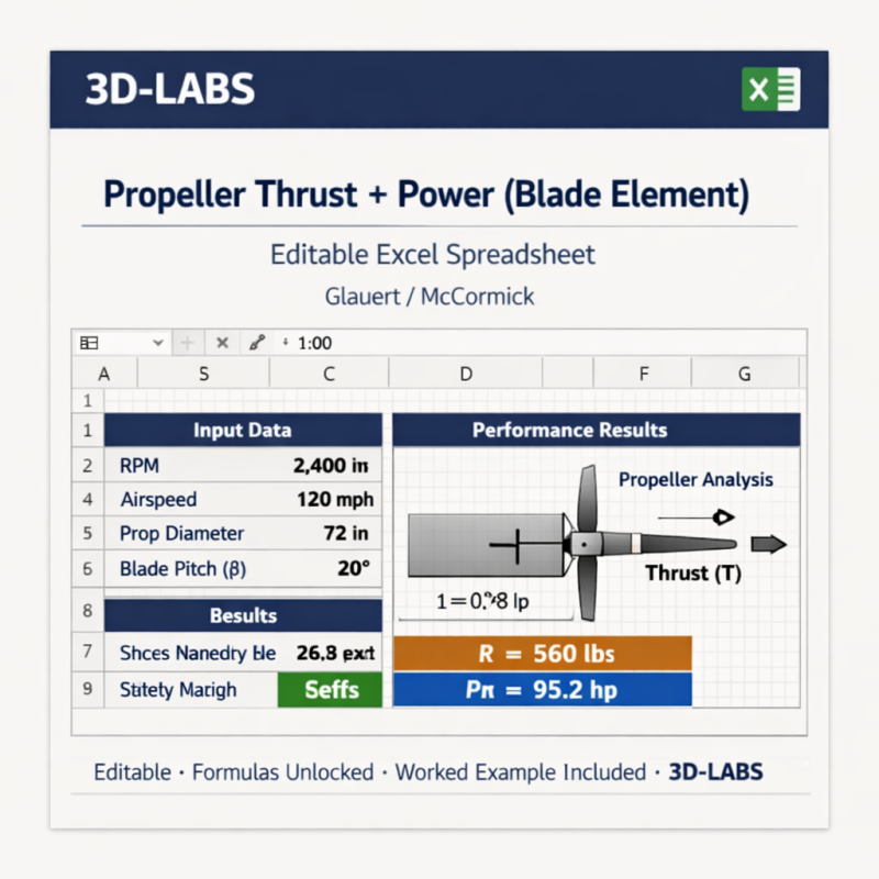 Propeller Thrust + Power (Blade Element)