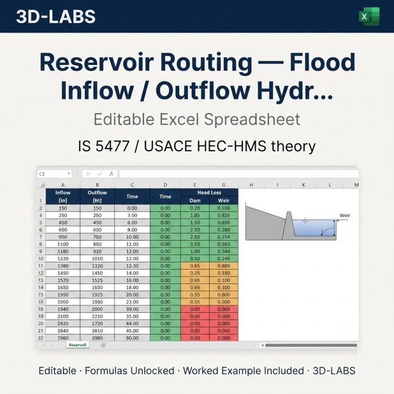 Reservoir Routing — Flood Inflow / Outflow Hydrograph