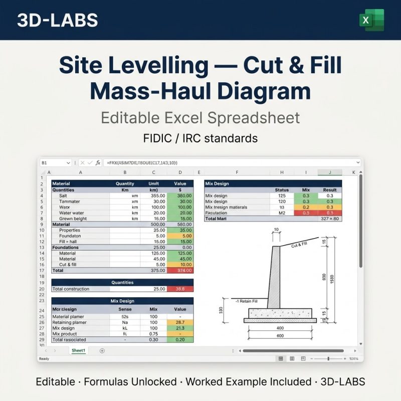 Site Levelling — Cut & Fill Mass-Haul Diagram