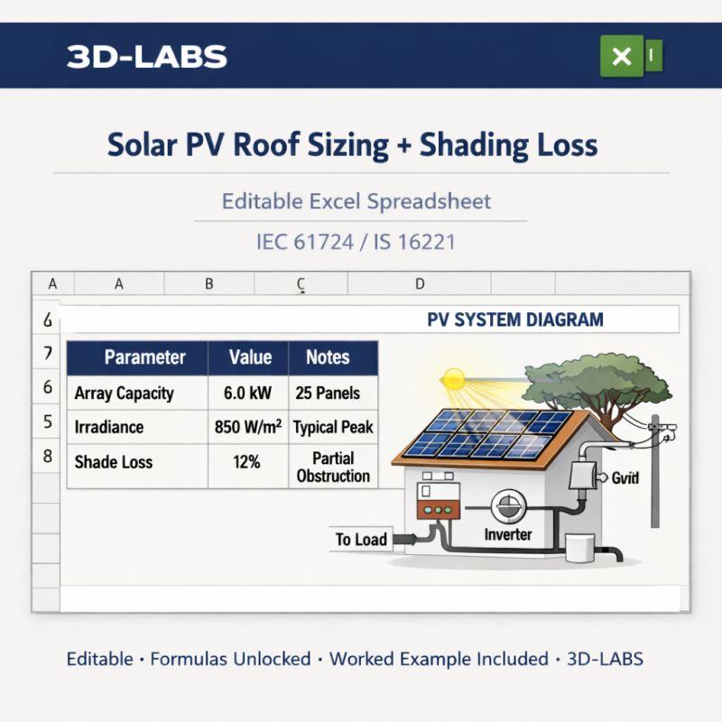 Solar PV Roof Sizing + Shading Loss