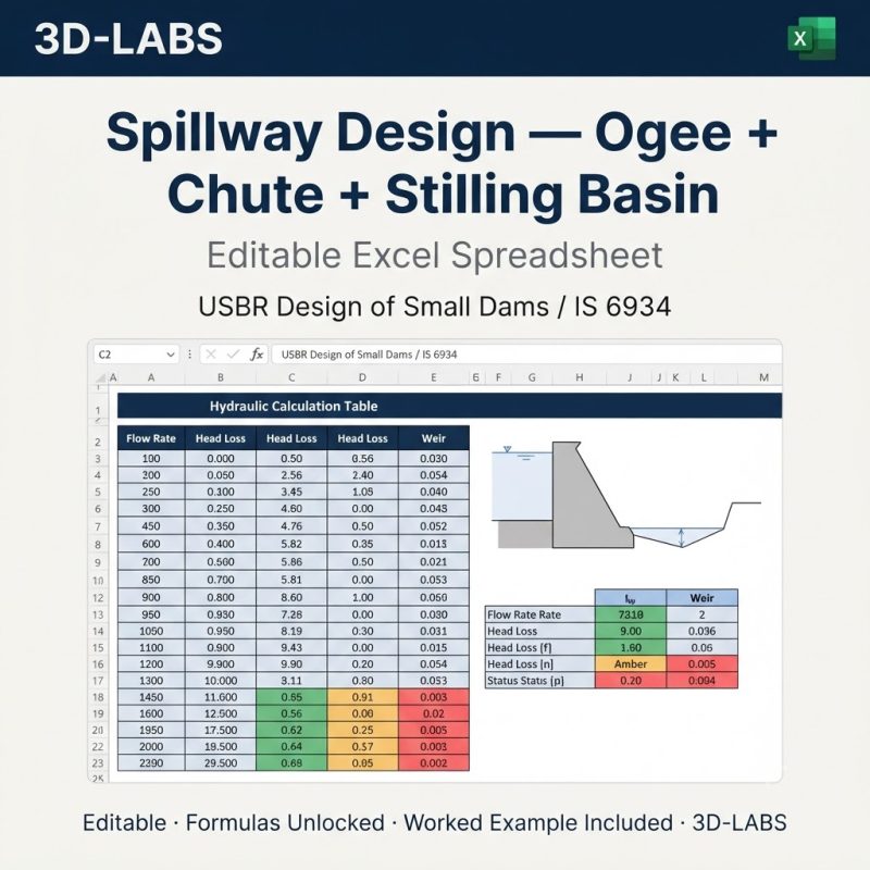 Spillway Design — Ogee + Chute + Stilling Basin