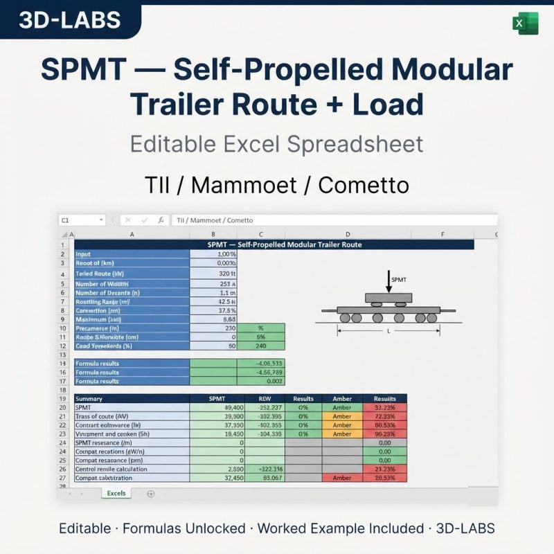 SPMT — Self-Propelled Modular Trailer Route + Load