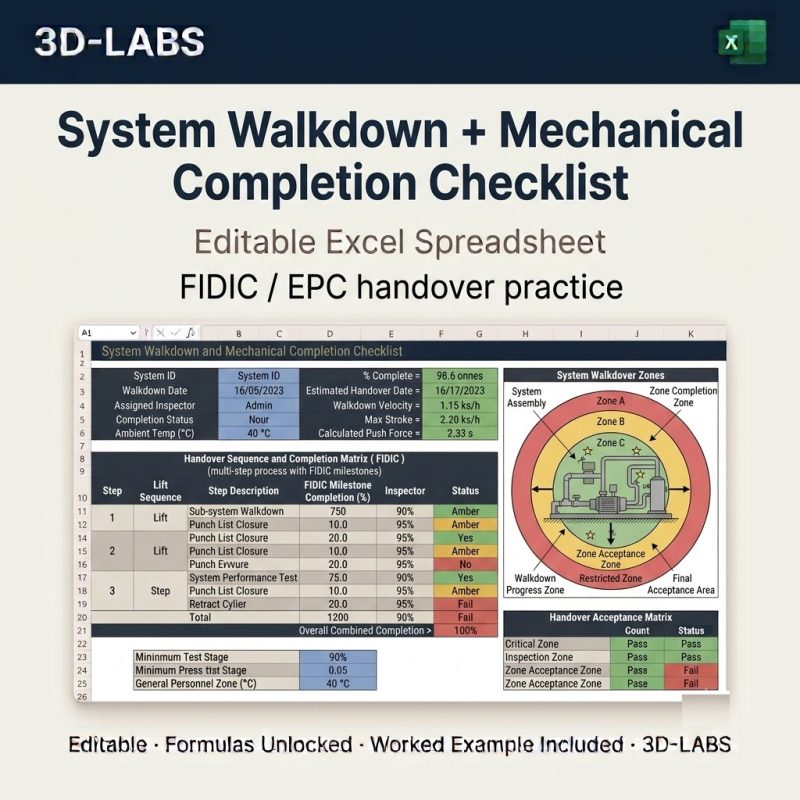 System Walkdown + Mechanical Completion Checklist