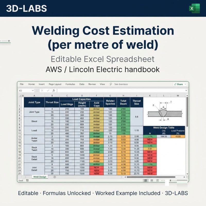 Welding Cost Estimation (per metre of weld)