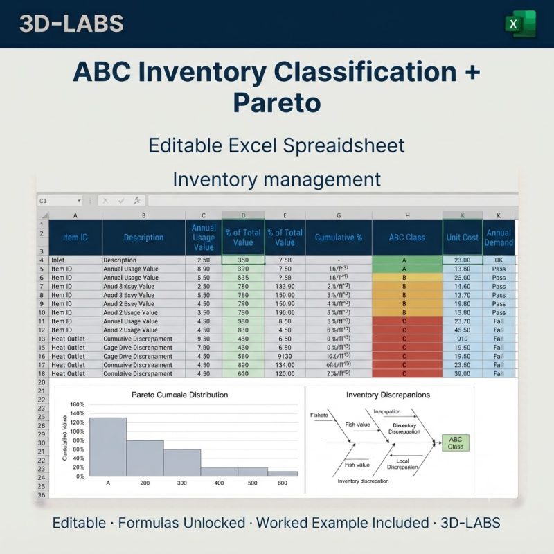 ABC Inventory Classification + Pareto