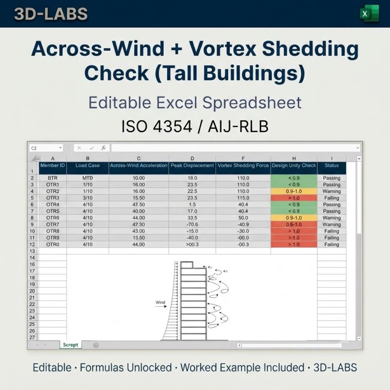 Across-Wind + Vortex Shedding Check (Tall Building)