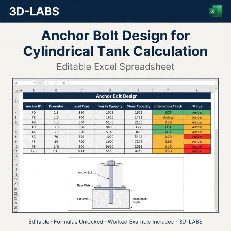 Anchor Bolt Design for Cylindrical Tank Calculation