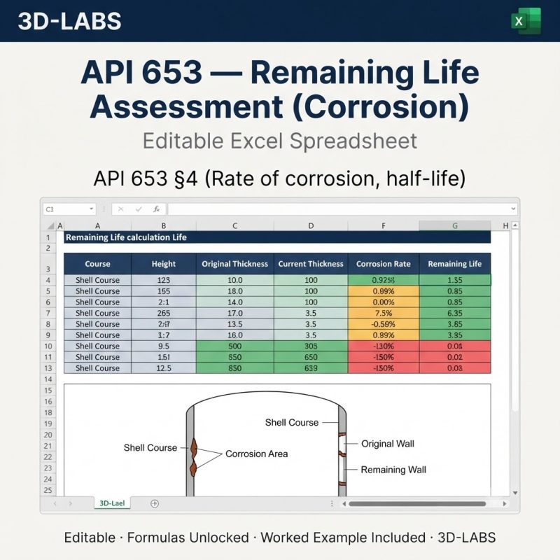 API 653 β Remaining Life Assessment (Corrosion)