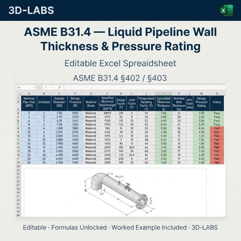 ASME B31.4 β Liquid Pipeline Wall Thickness & Hoop Stress