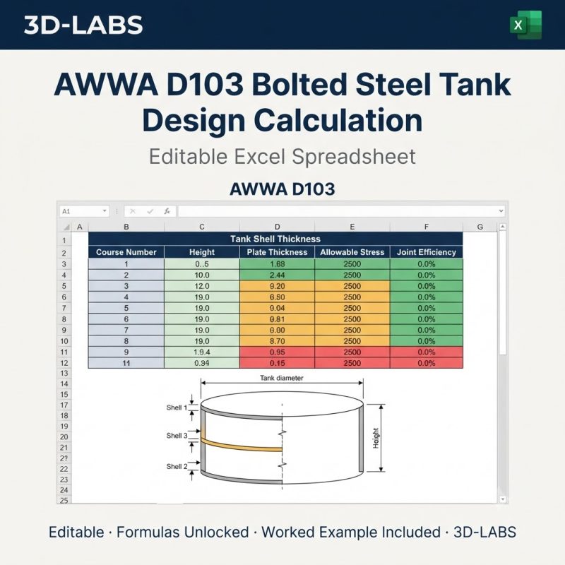 AWWA D103 Bolted Steel Tank Design Calculation