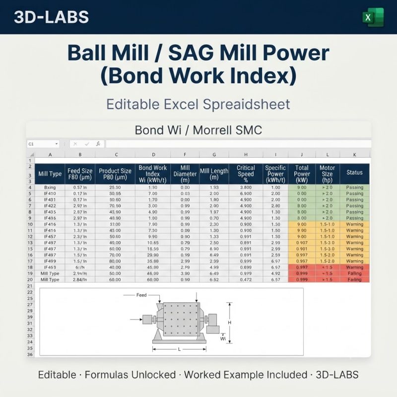 Ball Mill / SAG Mill Power (Bond Work Index)