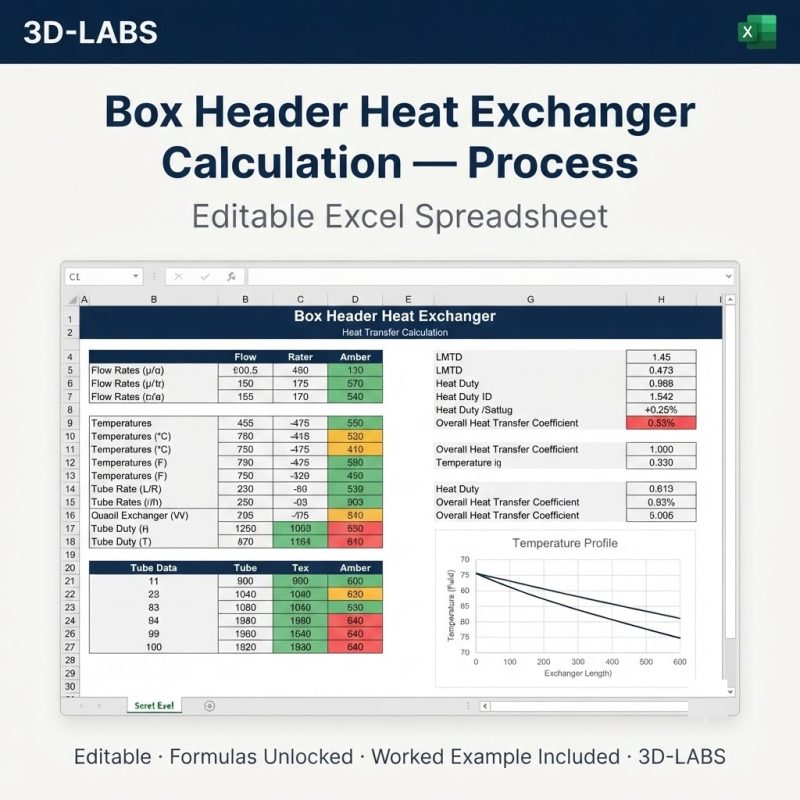 Box Header Heat Exchanger Calculation — Process & HVAC Excel