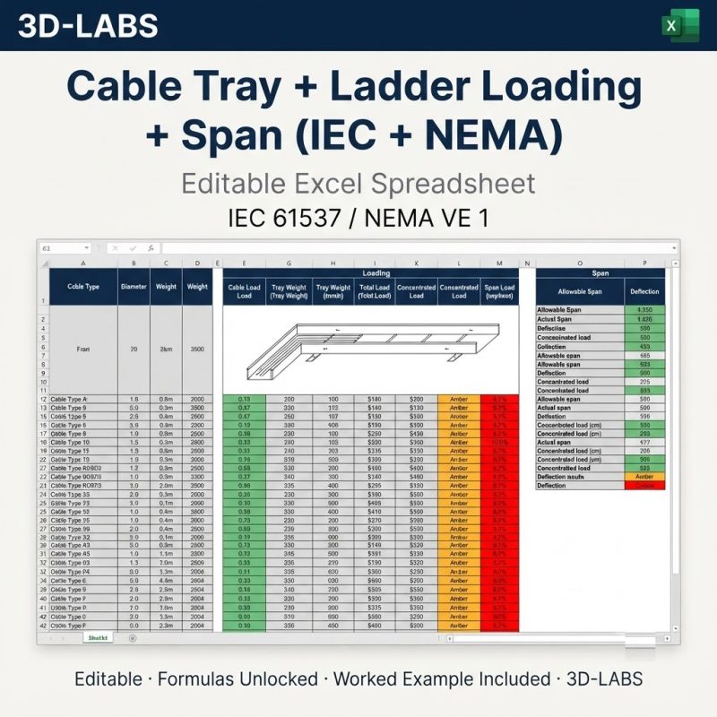 Cable Tray + Ladder Loading + Span (IEC + NEMA)