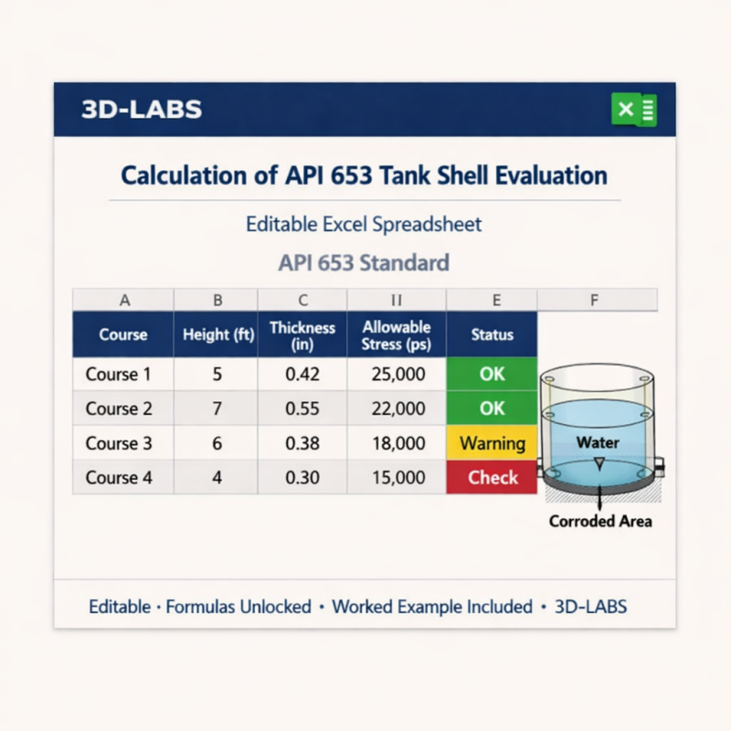 Calculation of API 653 Tank Shell Evaluation