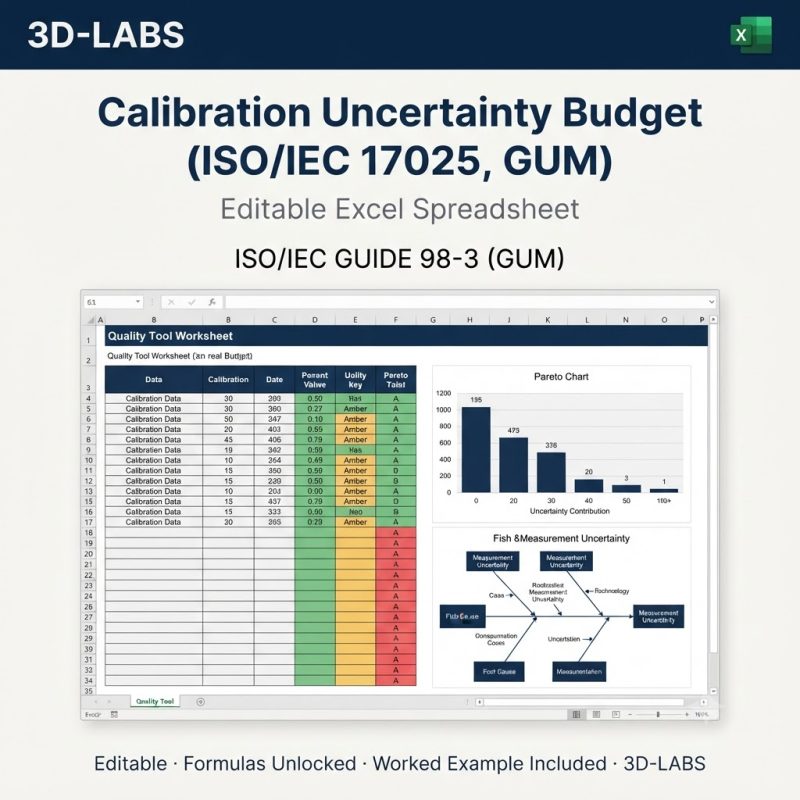 Calibration Uncertainty Budget (ISO/IEC 17025, GUM)
