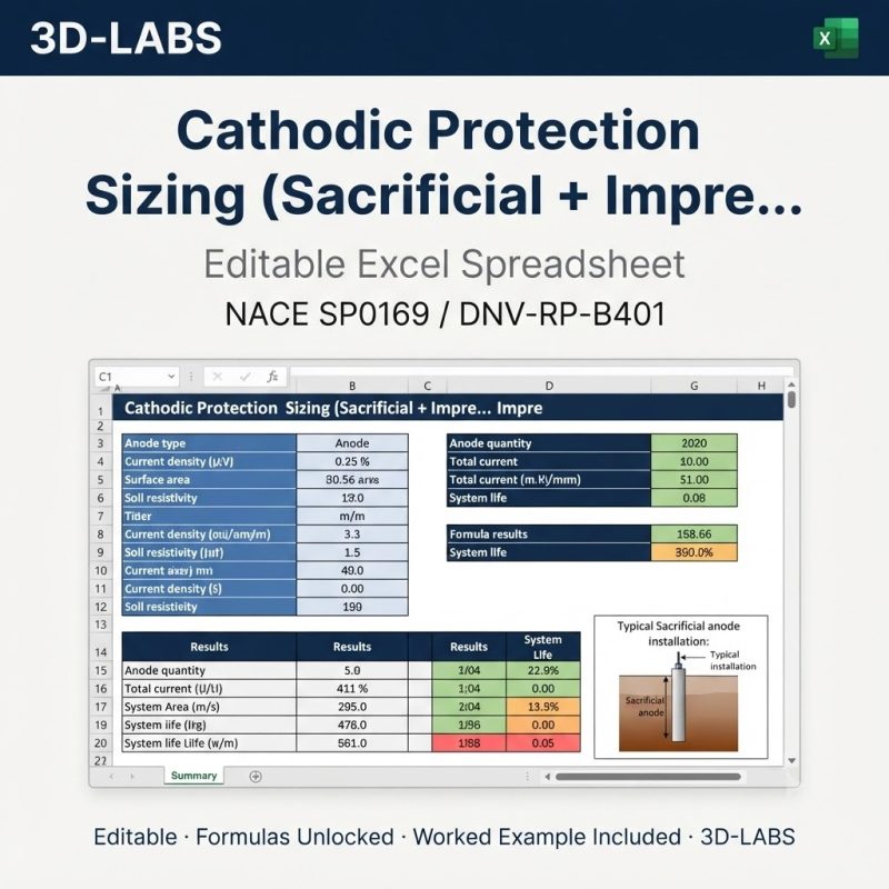 Cathodic Protection Sizing (Sacrificial + Impressed)