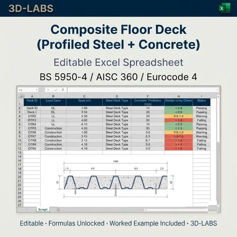 Composite Floor Deck (Profiled Steel + Concrete)