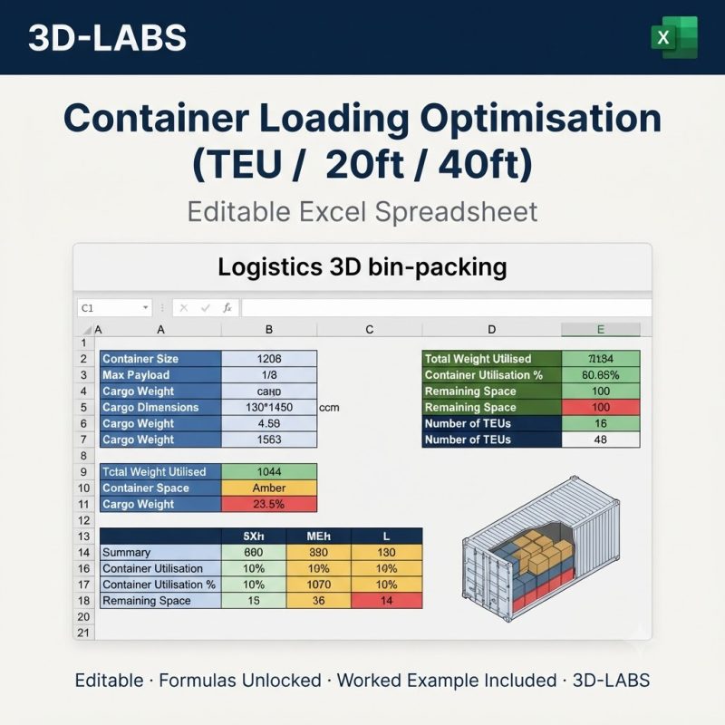Container Loading Optimisation (TEU / 20ft / 40ft)