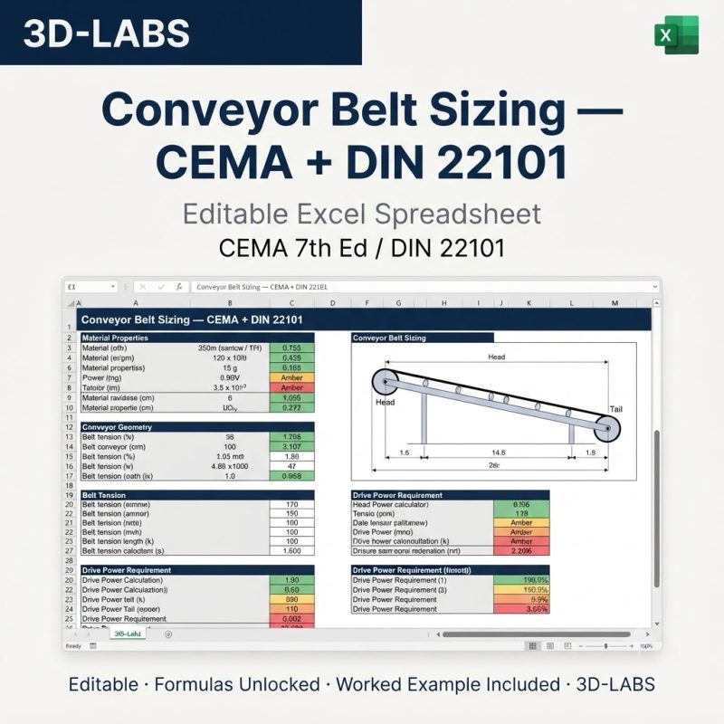 Conveyor Belt Sizing — CEMA + DIN 22101