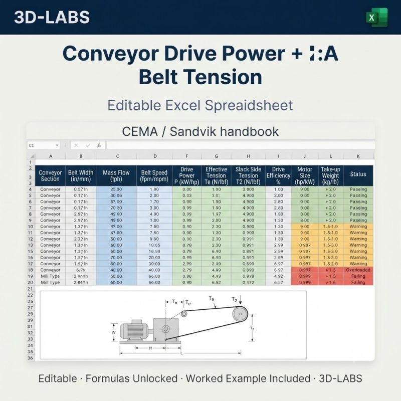 Conveyor Drive Power + Belt Tension