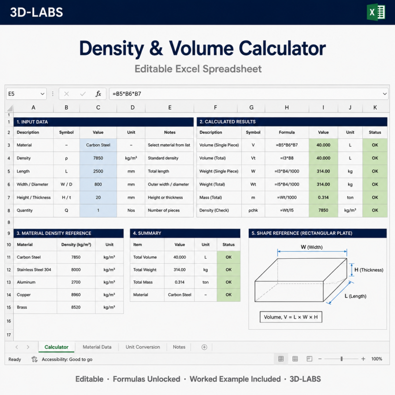 Density & Volume Calculator