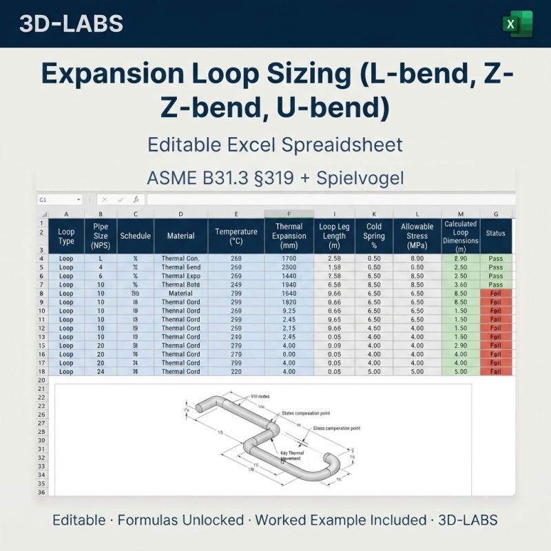 Expansion Loop Sizing (L-bend, Z-bend, U-bend)