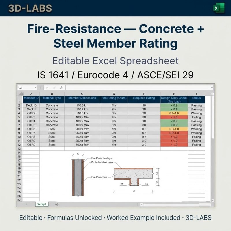 Fire-Resistance — Concrete + Steel Member Rating