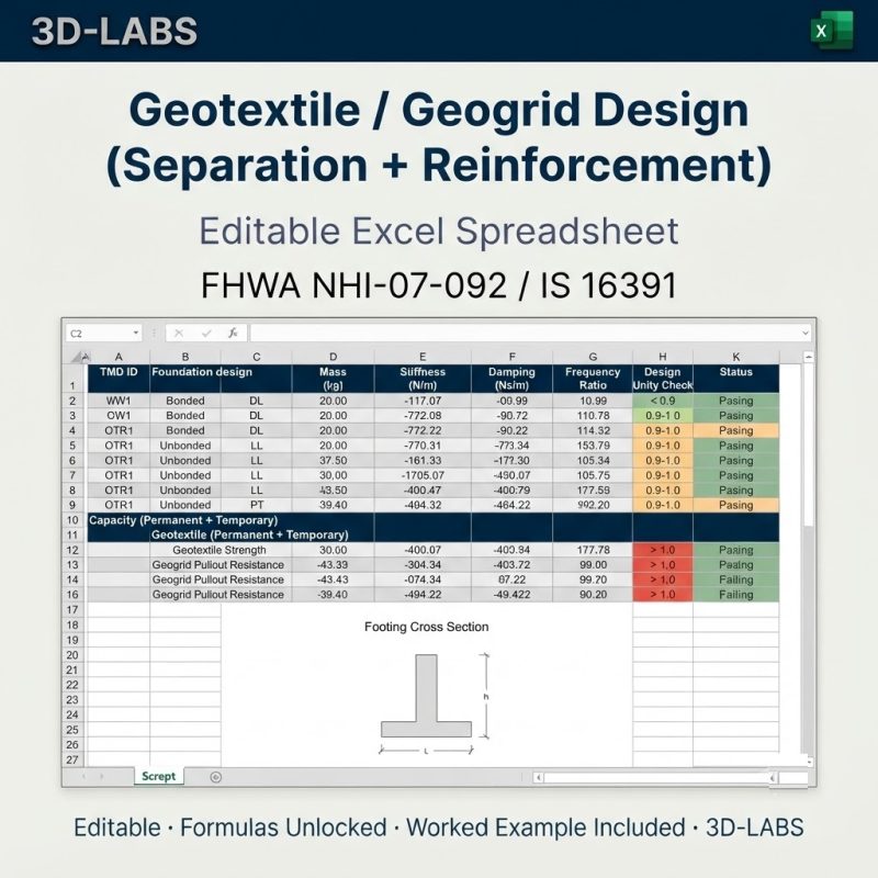 Geotextile / Geogrid Design (Separation + Reinforcement)