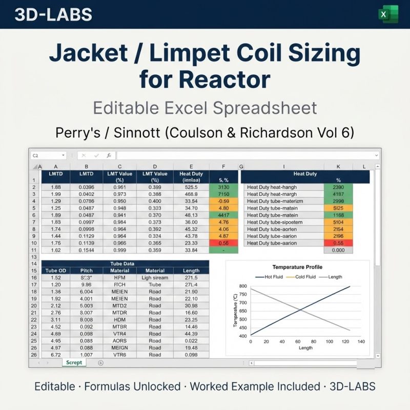 Jacket / Limpet Coil Sizing for Reactor