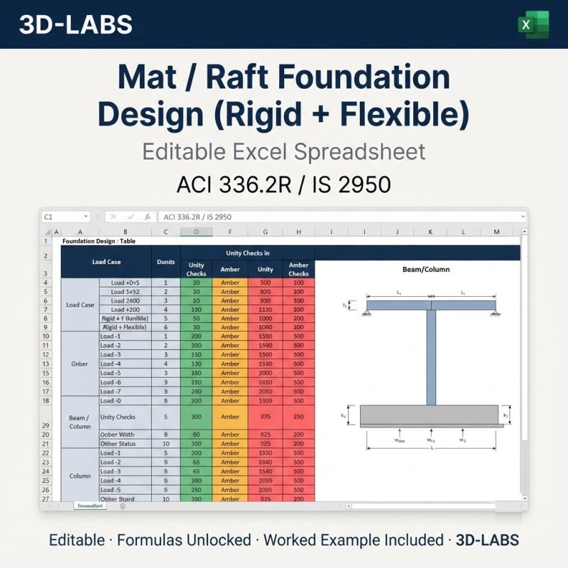 Mat / Raft Foundation Design (Rigid + Flexible)
