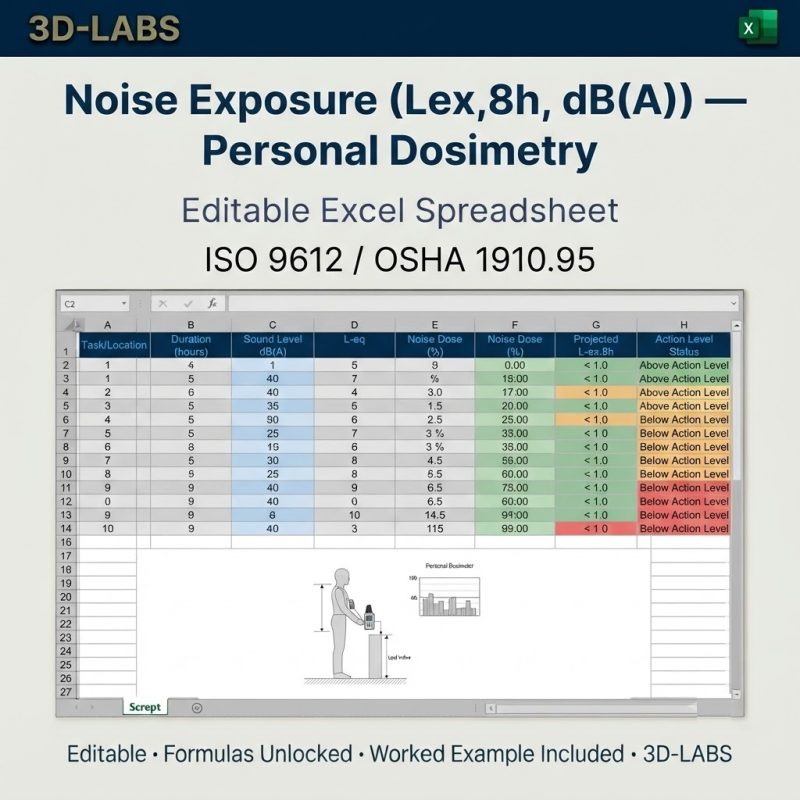 Noise Exposure (Lex,8h, dB(A)) — Personal Dosimetry