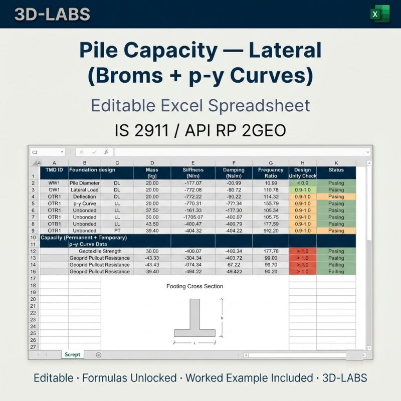 Pile Capacity — Lateral (Broms + p-y Curves)