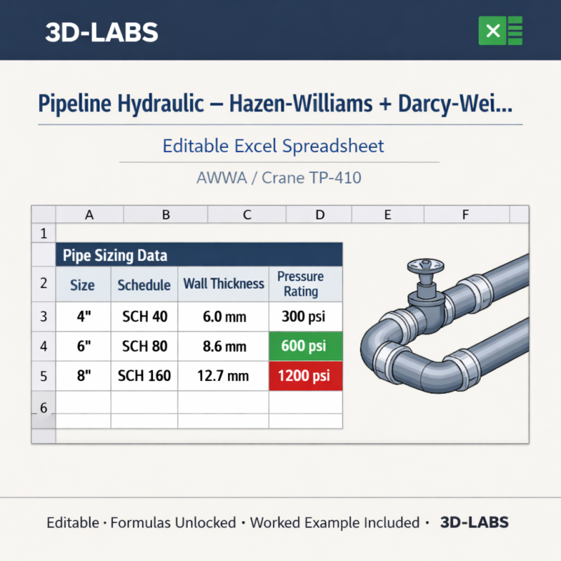 Pipeline Hydraulic — Hazen-Williams + Darcy-Weisbach Compare