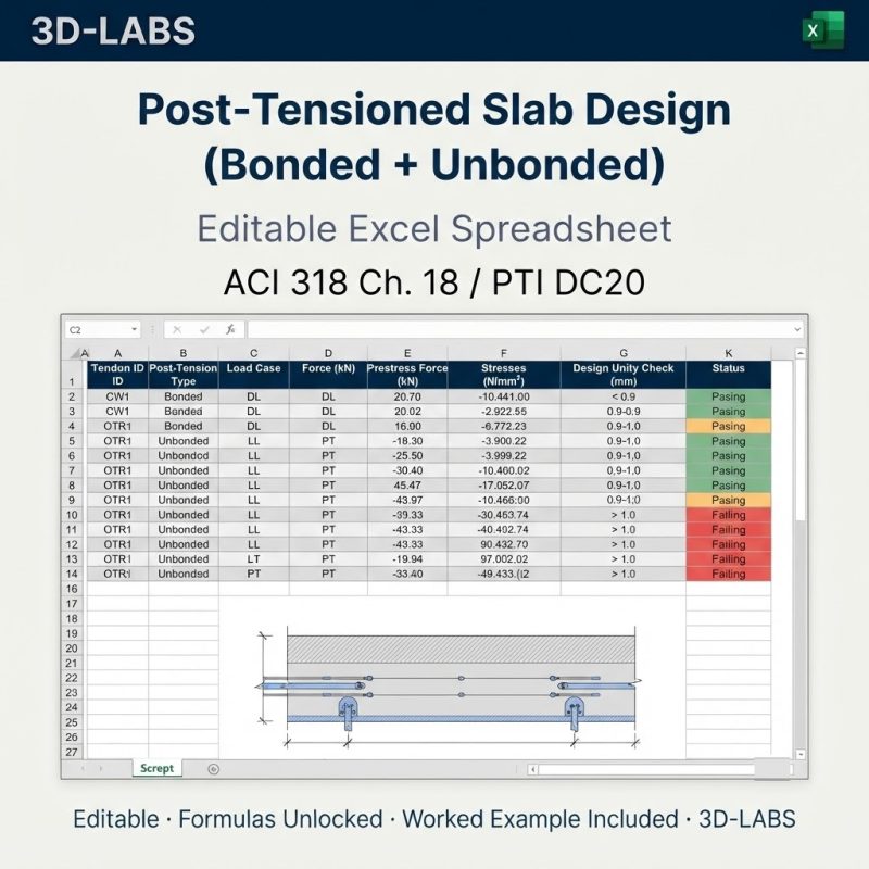 Post-Tensioned Slab Design (Bonded + Unbonded)