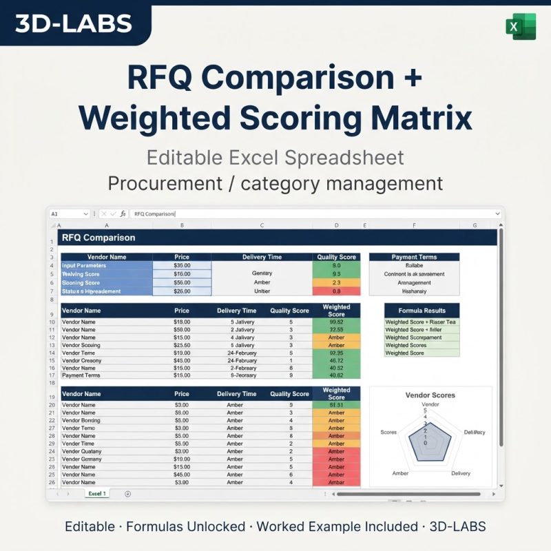 RFQ Comparison + Weighted Scoring Matrix