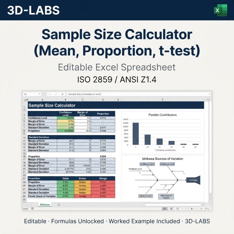Sample Size Calculator (Mean, Proportion, t-test)