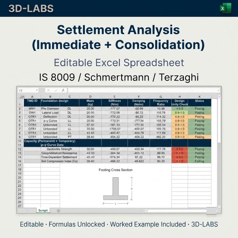 Settlement Analysis (Immediate + Consolidation + Creep)