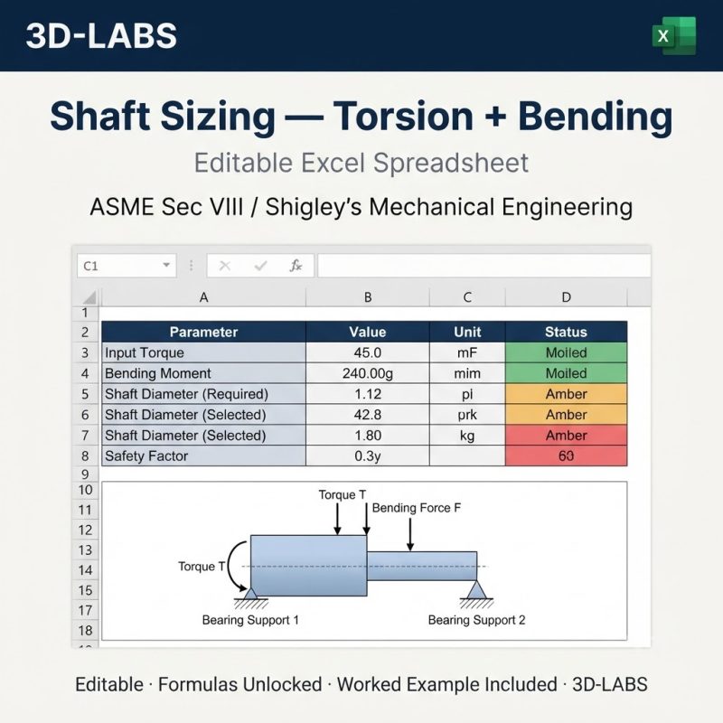 Shaft Sizing — Torsion + Bending