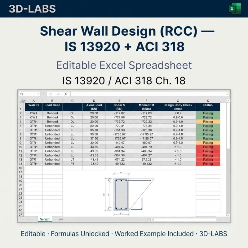 Shear Wall Design (RCC) — IS 13920 + ACI 318
