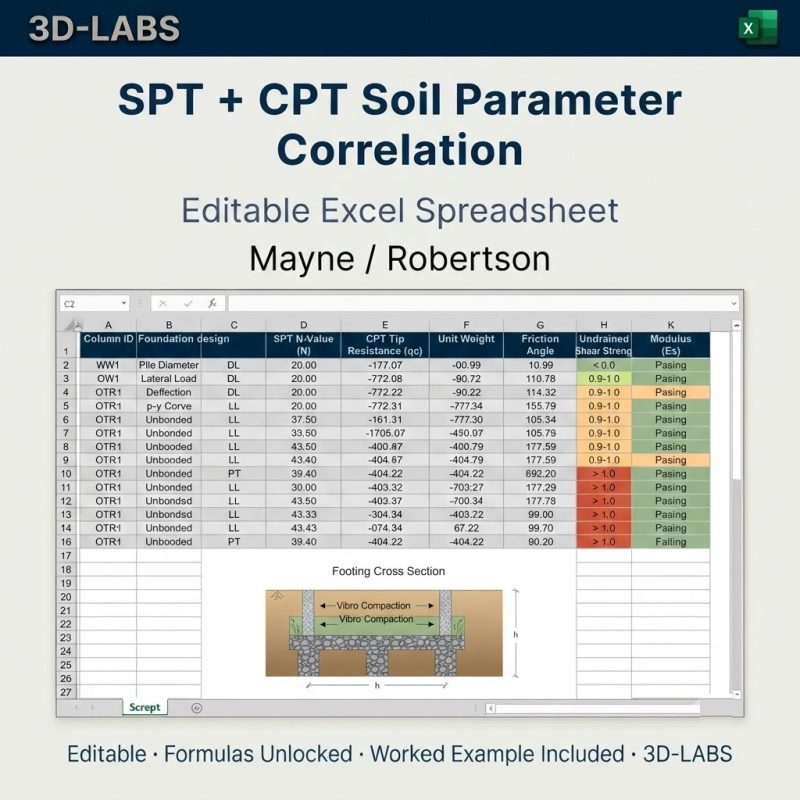 SPT + CPT Soil Parameter Correlation