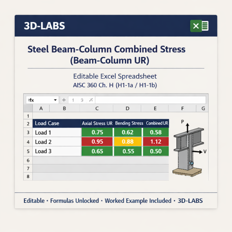 Steel Beam-Column Combined Stress (Beam-Column UR)