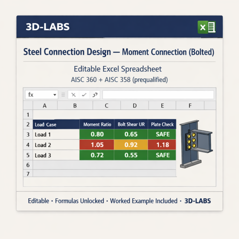 Steel Connection Design — Moment Connection (Bolted/Welded)