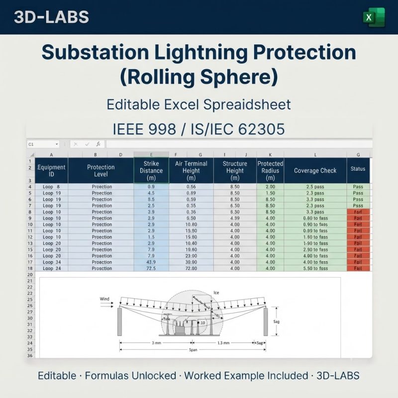 Substation Lightning Protection (Rolling Sphere)