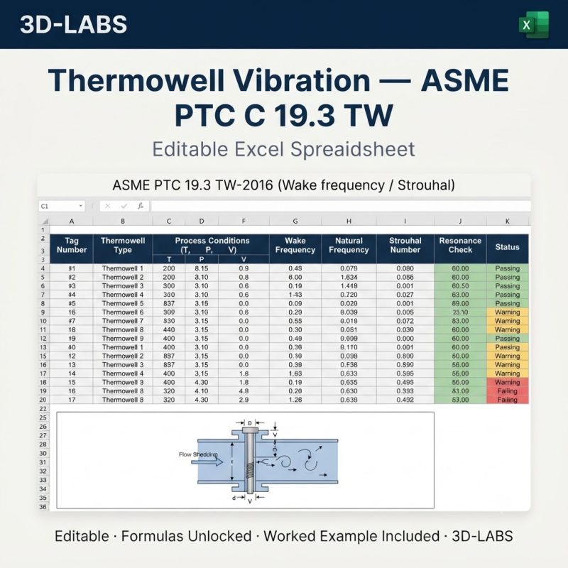 Thermowell Vibration — ASME PTC 19.3 TW