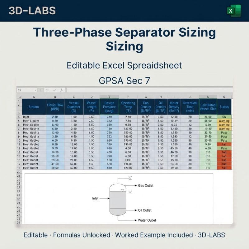 Three-Phase Separator Sizing