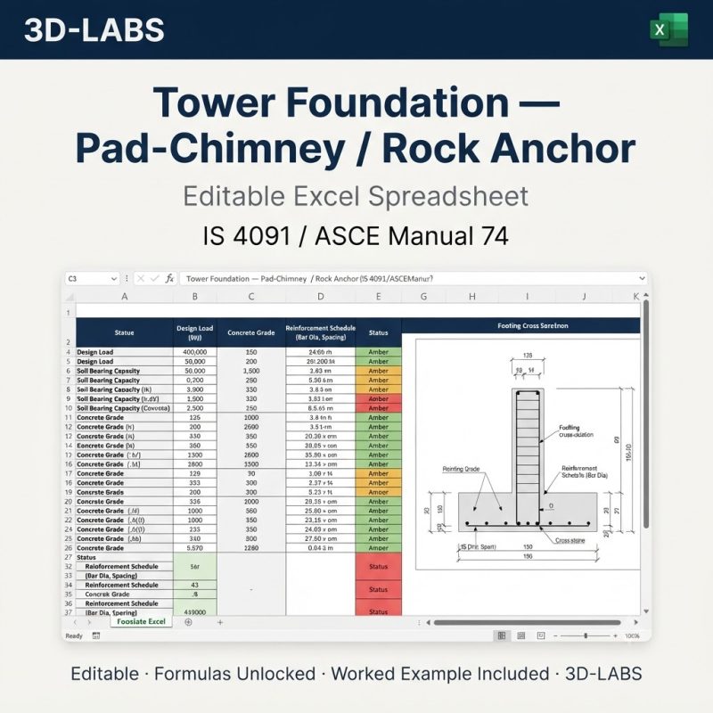 Tower Foundation — Pad-Chimney / Rock Anchor