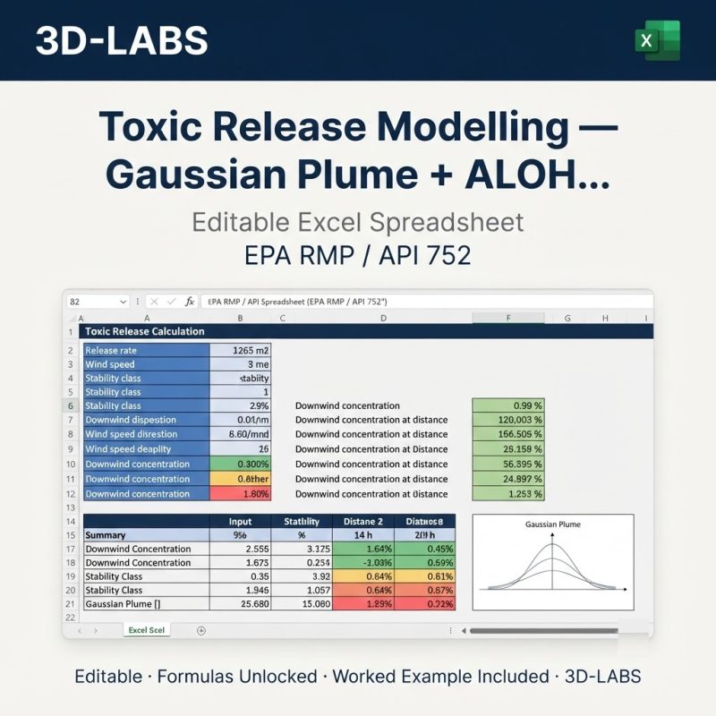 Toxic Release Modelling — Gaussian Plume + ALOHA-style