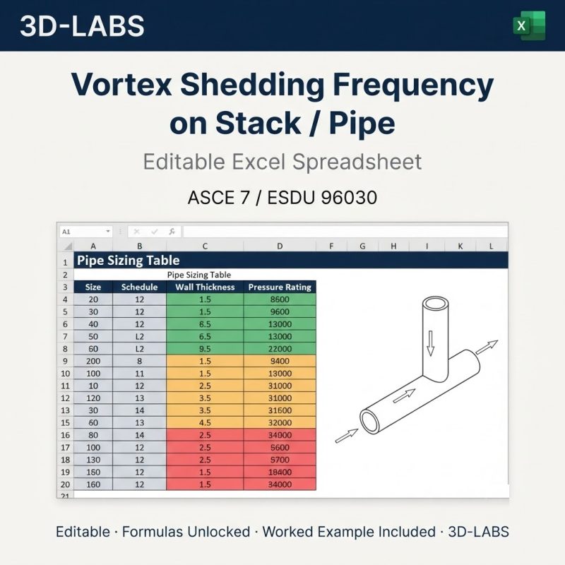 Vortex Shedding Frequency on Stack / Pipe