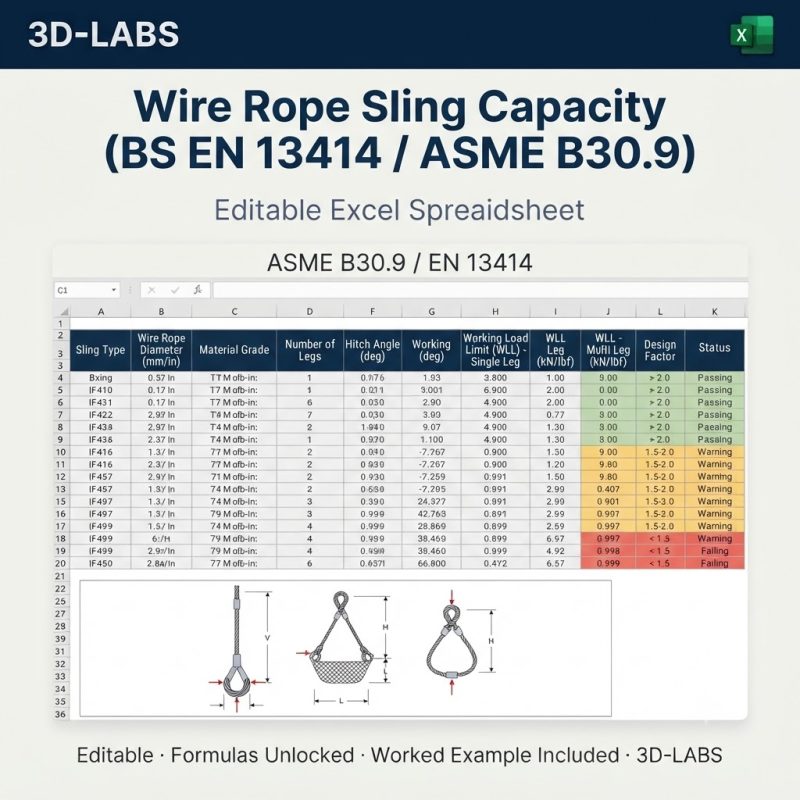 Wire Rope Sling Capacity (BS EN 13414 / ASME B30.9)