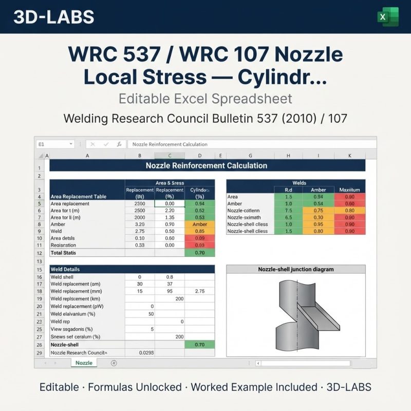 WRC 537 / WRC 107 Nozzle Local Stress — Cylindrical Shell